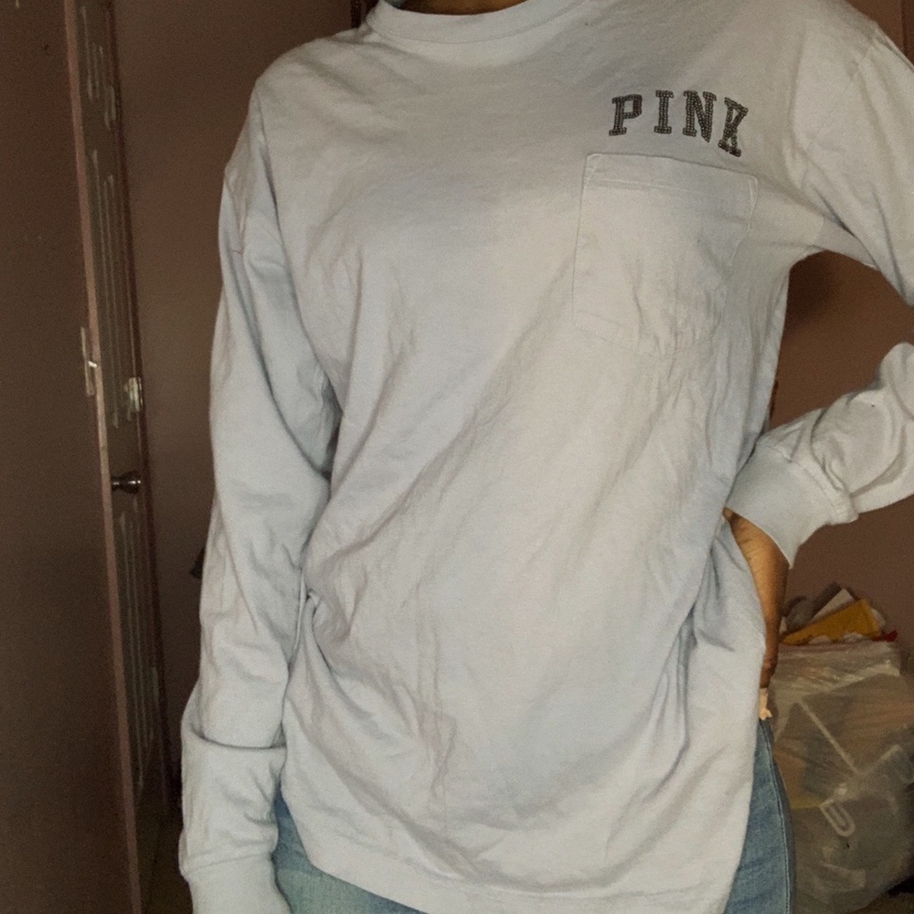 Victoria Secret PINK sequin long sleeve tee XS